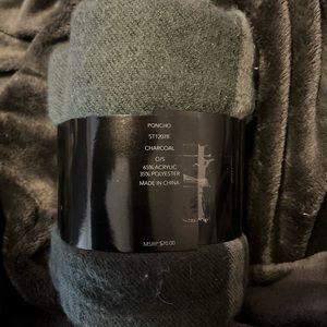 BB Dakota Poncho - Charcoal Grey - One size fits all - Market Price $70